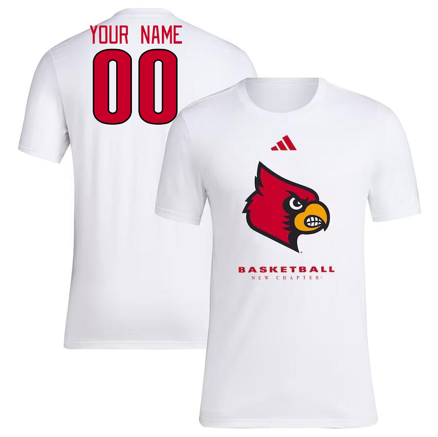 Custom Louisville Cardinals Name And Number College Tshirt-White